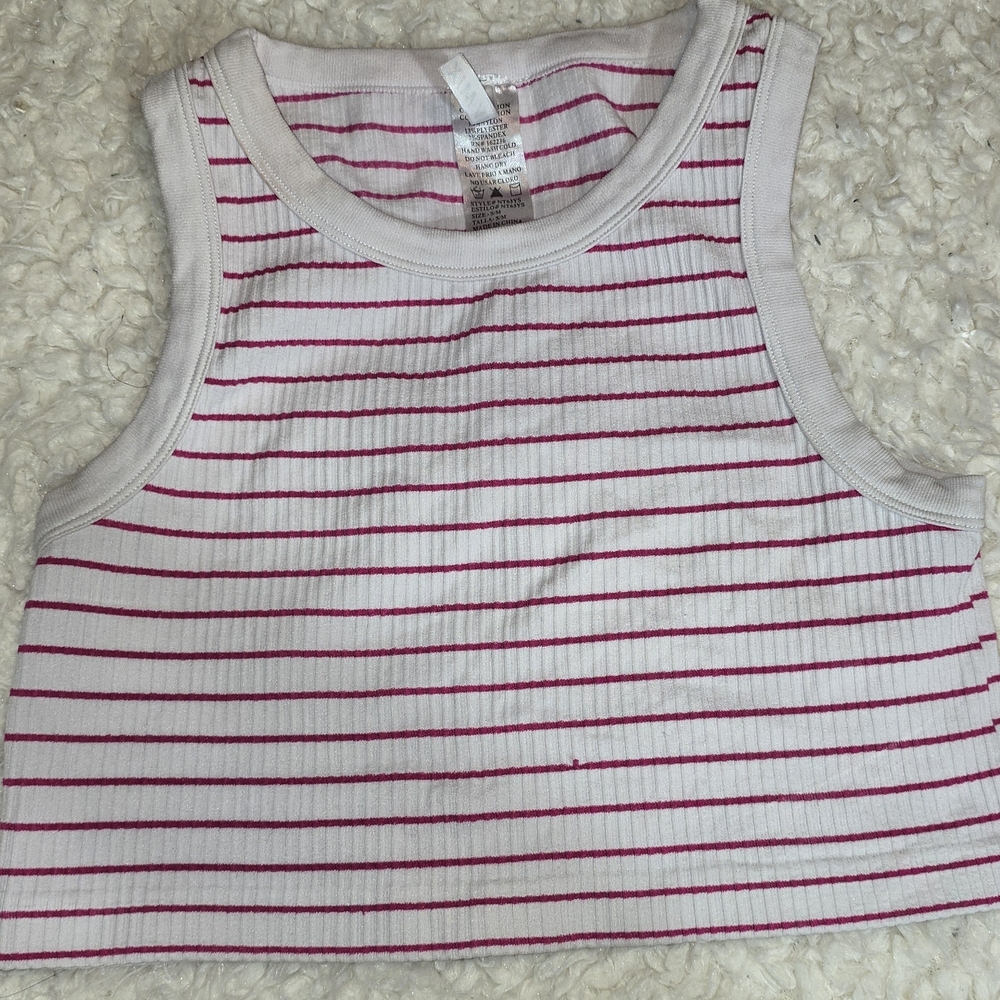 Striped Sleeveless Crop Top